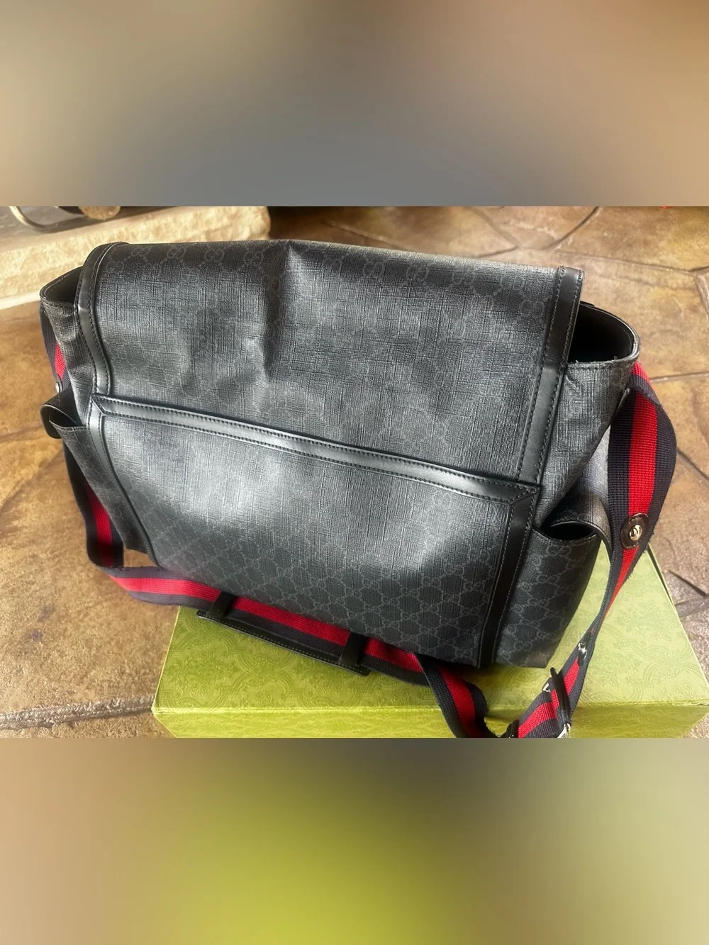 Gucci Diaper Bag with Red-Blue Web Strap